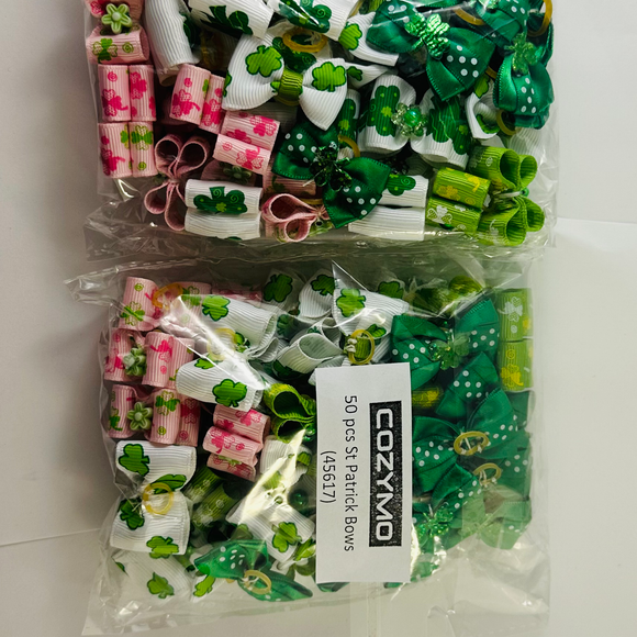 Fancy St. Patrick's Bows - Assorted 50 Pieces/Bag
