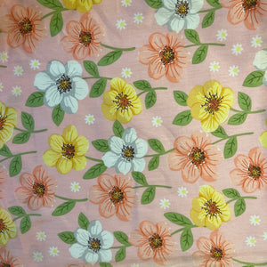 Fabric-Flowers -  Spring Flower on Light Pink