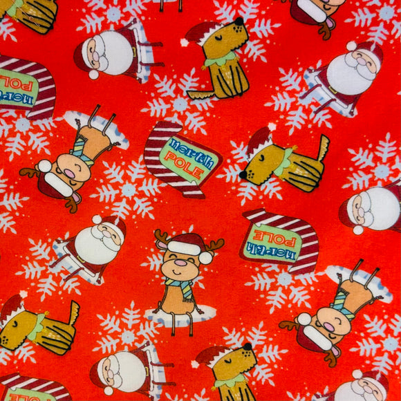 Fabric-Xmas-North Pole-Red