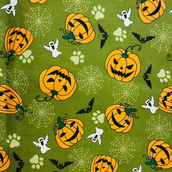 Fabric-Halloween-Pumpkin-Green