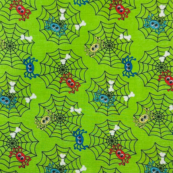 Fabric-Halloween-Spider-lime Green