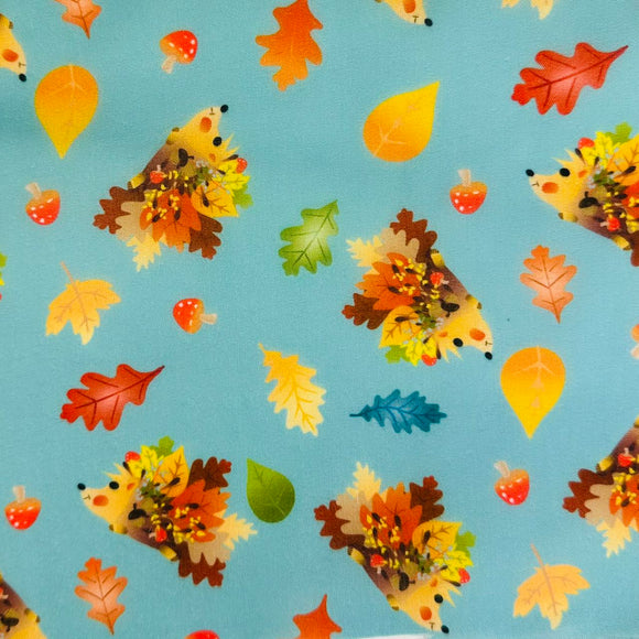 Fabric-Fall-Hedgehog-Light Blue