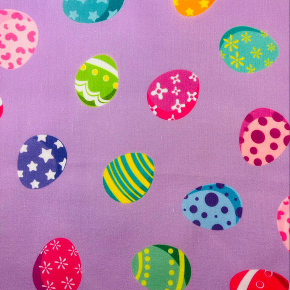 Fabric-Easter Day Fancy Eggs on Purple