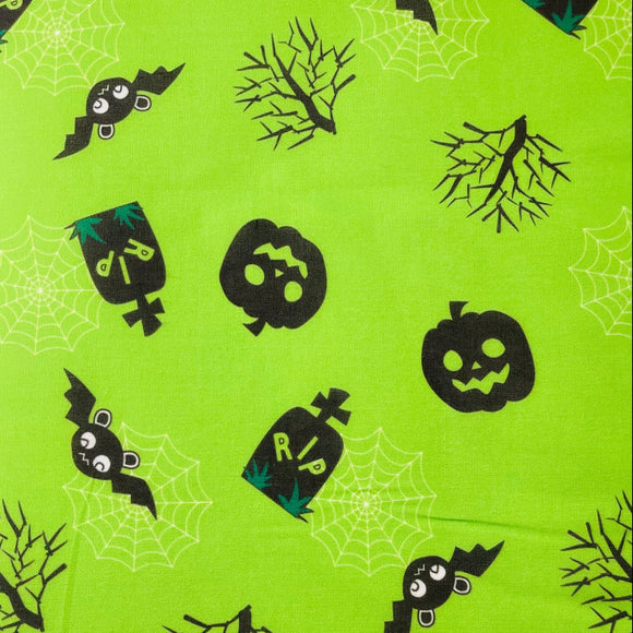 Fabric-Halloween-Lime Green